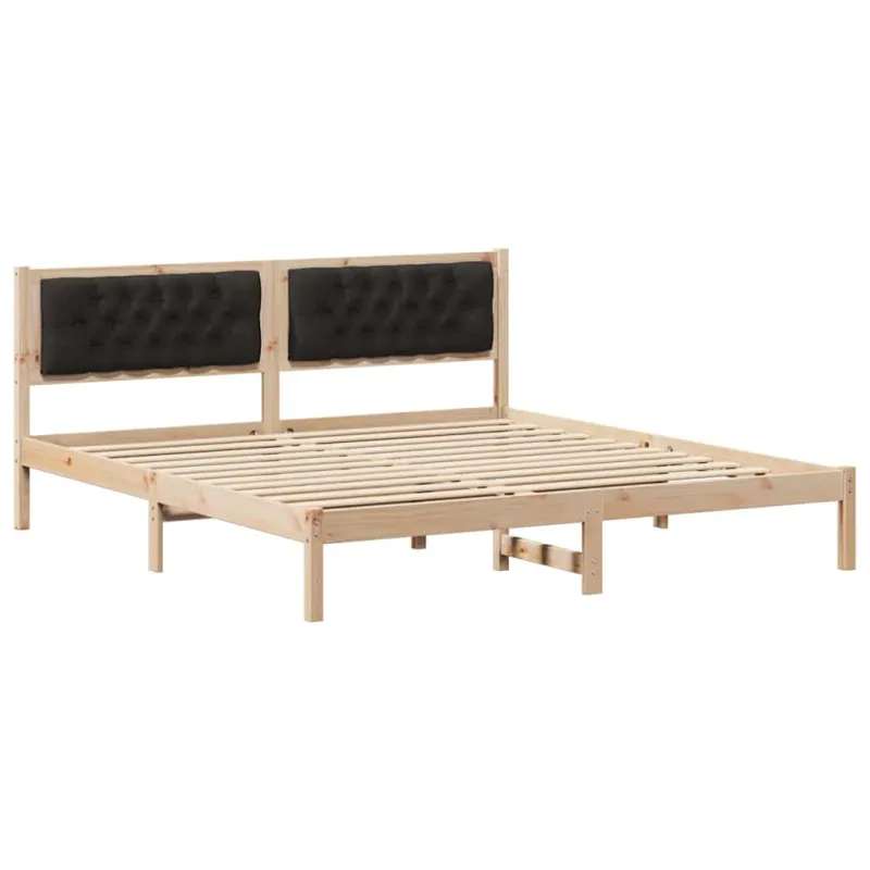Lovos rėmas Juoda 160 x 200 cm Kietos pušies mediena