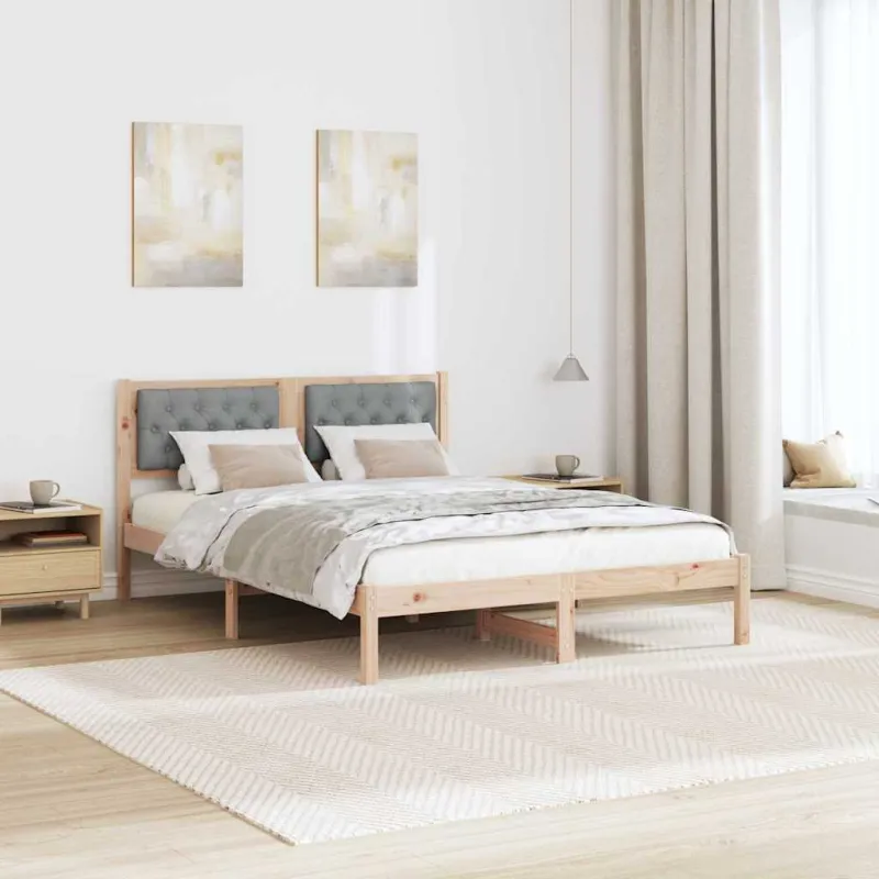 Lovos rėmas Šviesiai pilka 150 x 200 cm Kietos pušies mediena