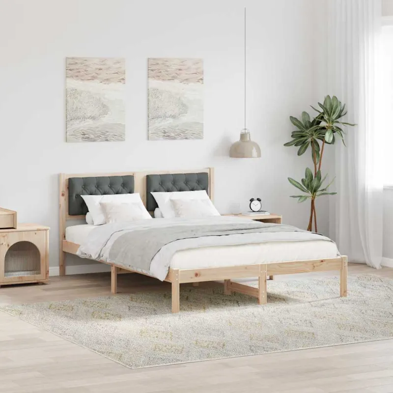 Lovos rėmas Tamsiai pilka 150 x 200 cm Kietos pušies mediena