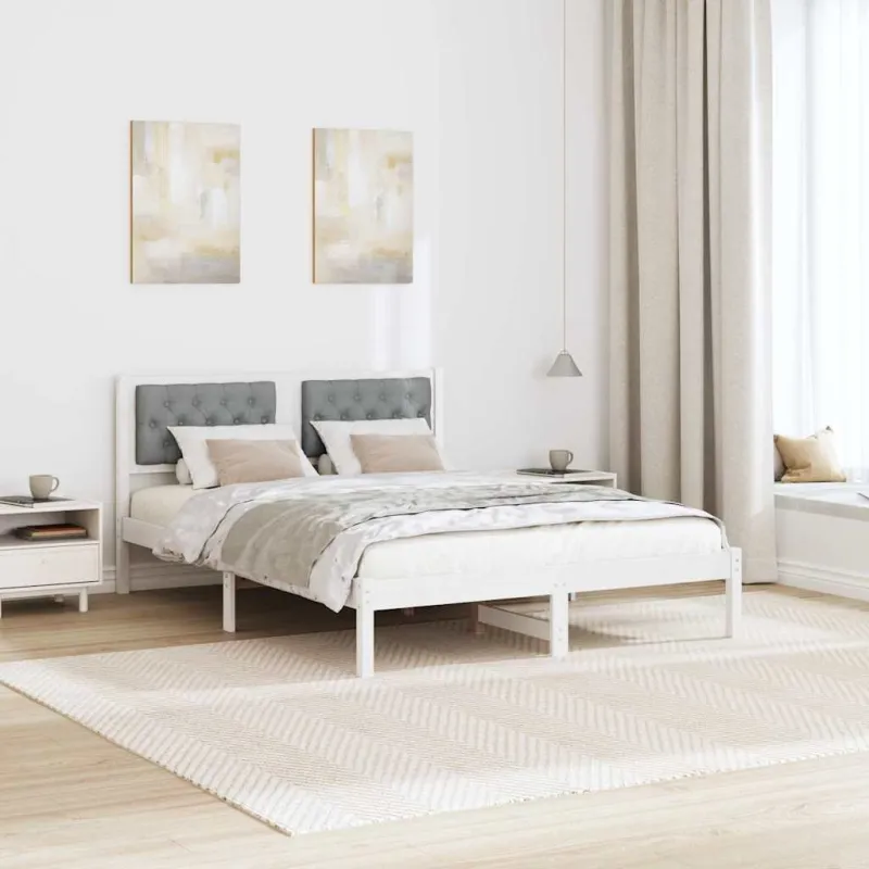 Lovos rėmas Šviesiai pilka 150 x 200 cm Kietos pušies mediena