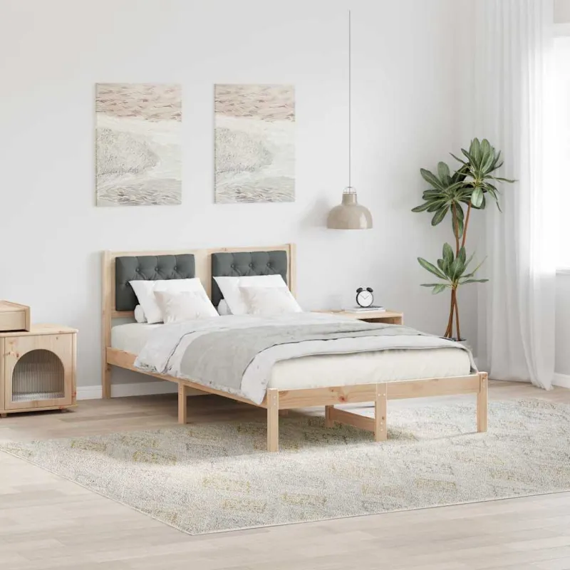 Lovos rėmas Tamsiai pilka 120 x 200 cm Kietos pušies mediena