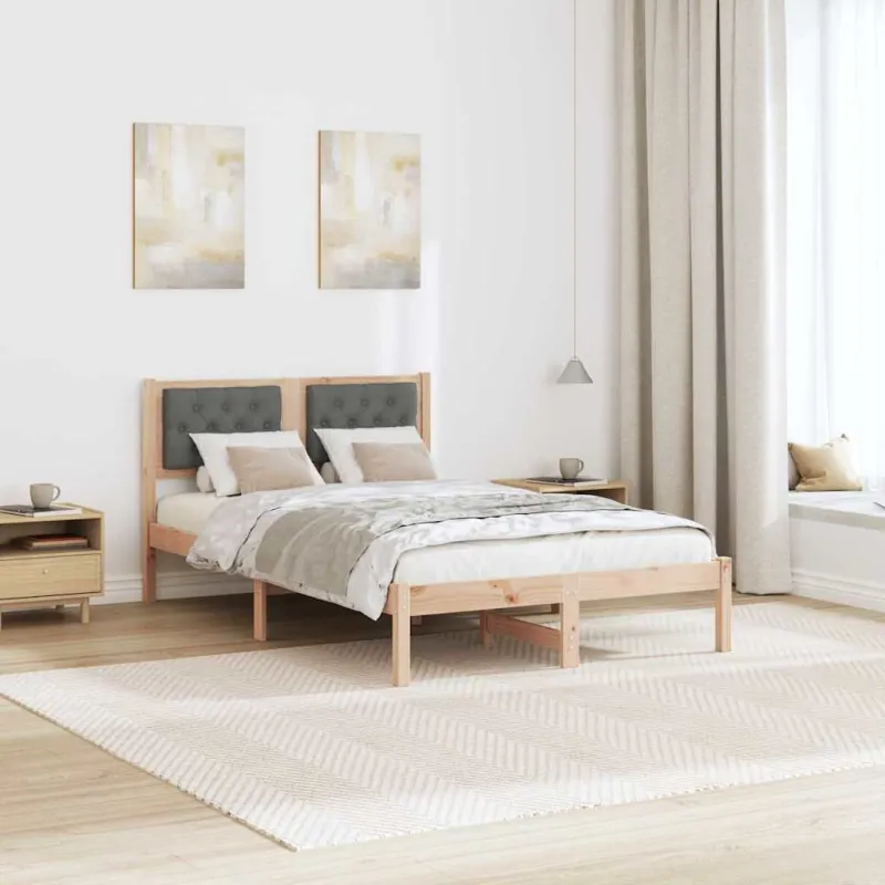 Lovos rėmas Tamsiai pilka 120 x 200 cm Kietos pušies mediena