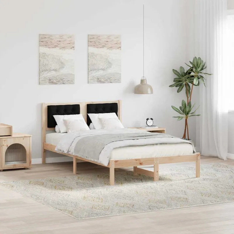 Lovos rėmas Juoda 120 x 200 cm Kietos pušies mediena