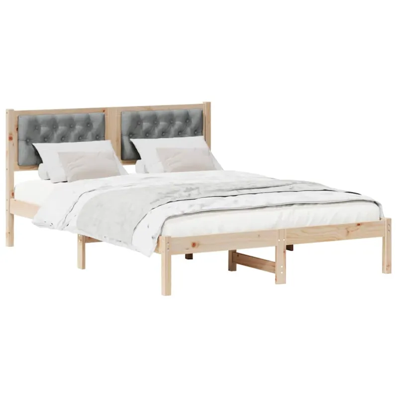 Lovos rėmas Šviesiai pilka 140 x 190 cm Kietos pušies mediena