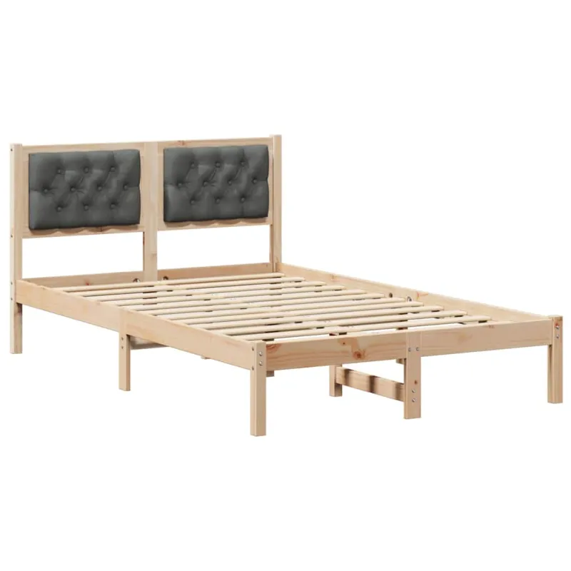 Lovos rėmas Tamsiai pilka 135 x 190 cm Kietos pušies mediena