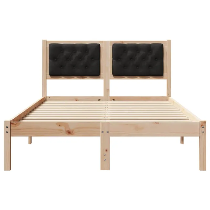 Lovos rėmas Juoda 135 x 190 cm Kietos pušies mediena