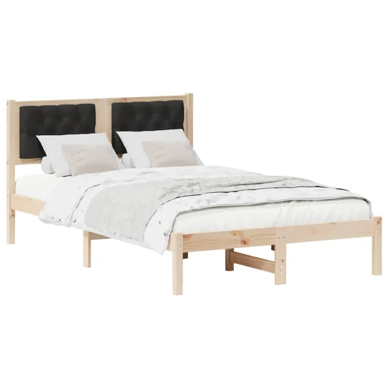 Lovos rėmas Juoda 120 x 190 cm Kietos pušies mediena