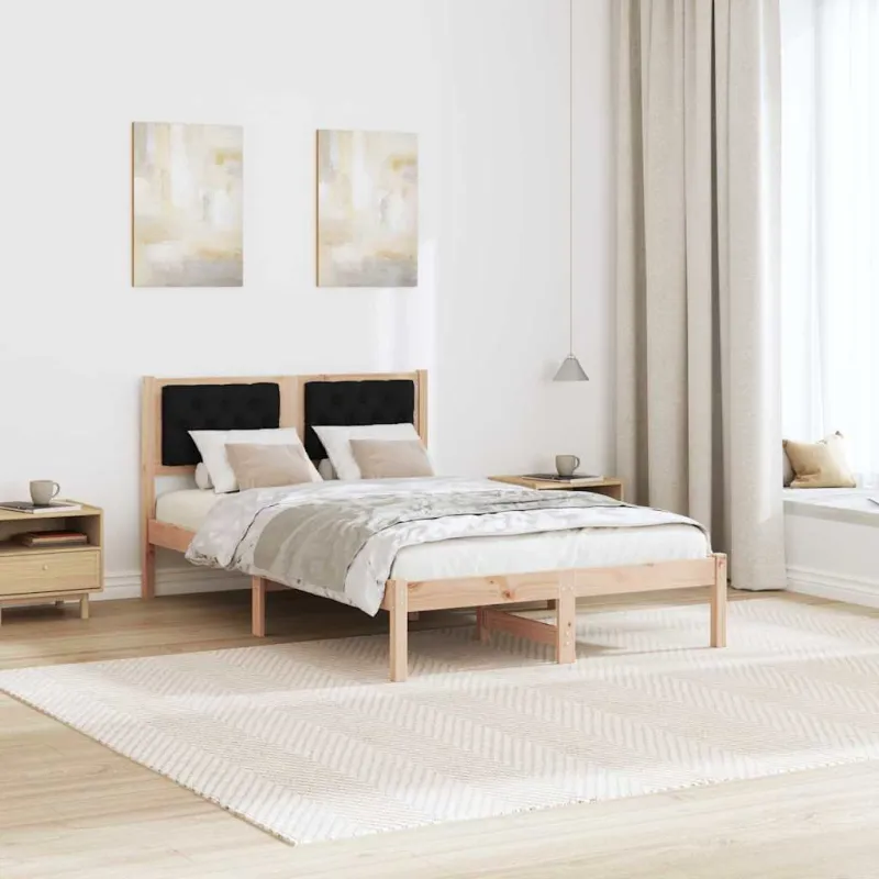 Lovos rėmas Juoda 120 x 190 cm Kietos pušies mediena