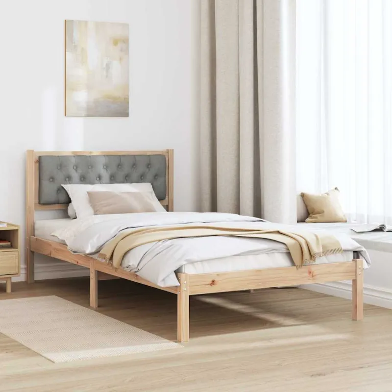 Lovos rėmas Šviesiai pilka 100 x 200 cm Kietos pušies mediena