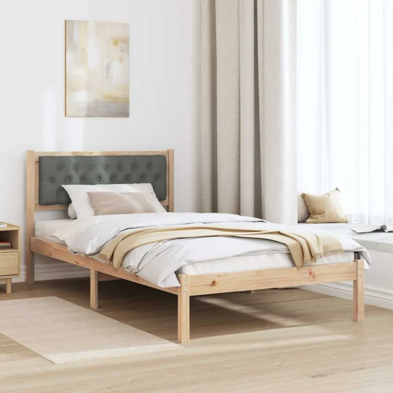 Lovos rėmas Tamsiai pilka 100 x 200 cm Kietos pušies mediena