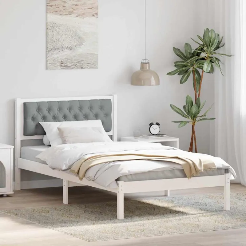 Lovos rėmas Šviesiai pilka 100 x 200 cm Kietos pušies mediena