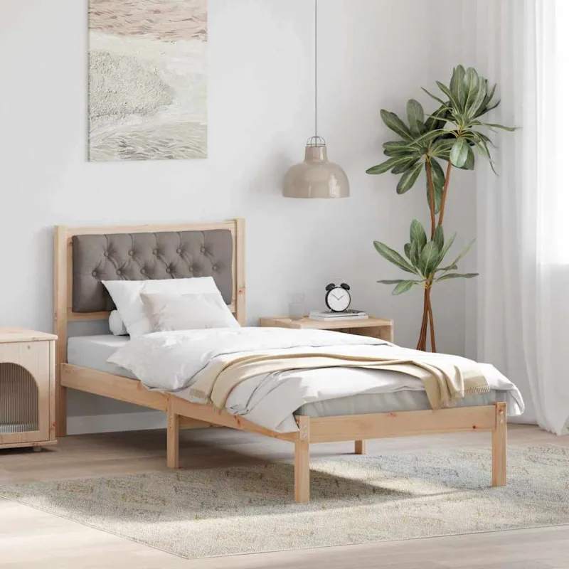 Lovos rėmas Taupe 80 x 200 cm Kietos pušies mediena