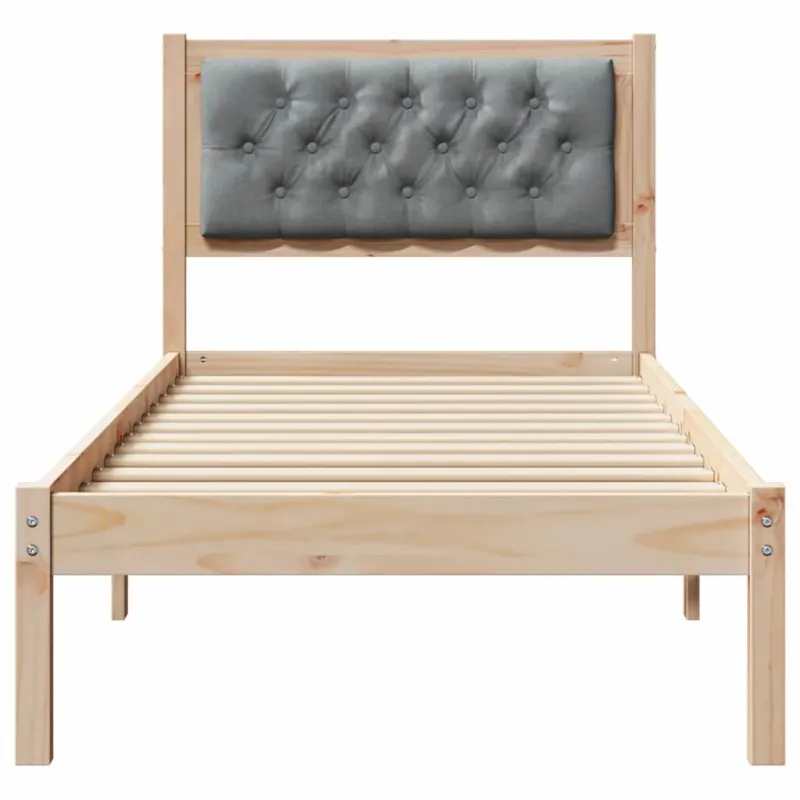 Lovos rėmas Šviesiai pilka 90 x 190 cm Kietos pušies mediena