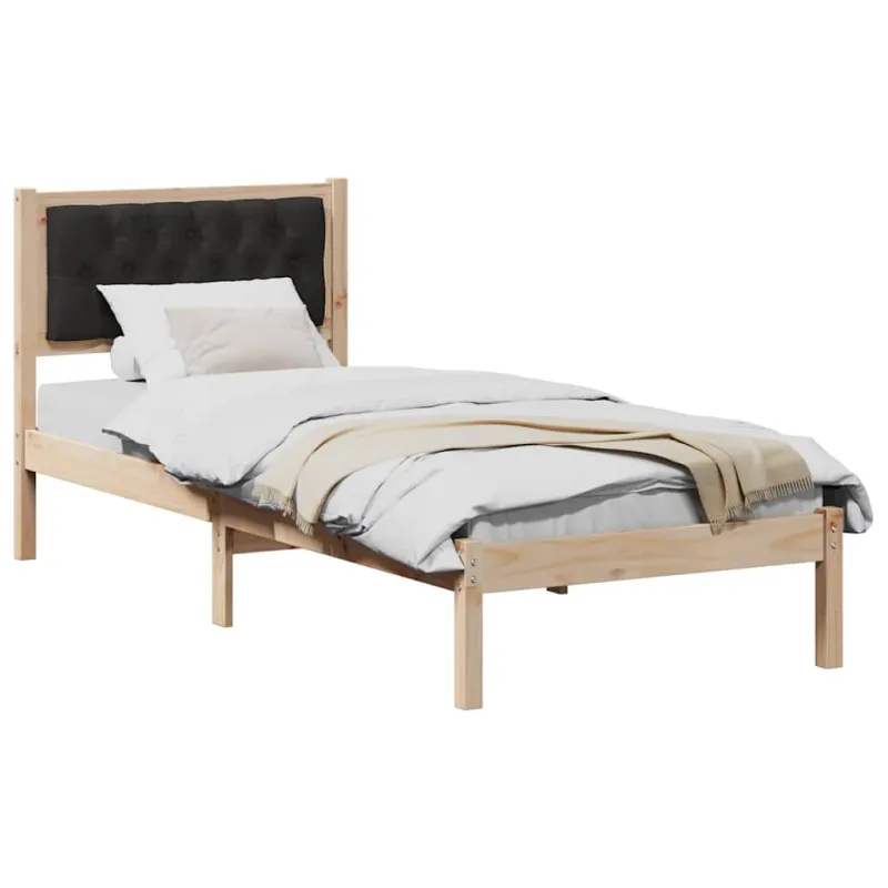 Lovos rėmas Juoda 75 x 190 cm Kietos pušies mediena