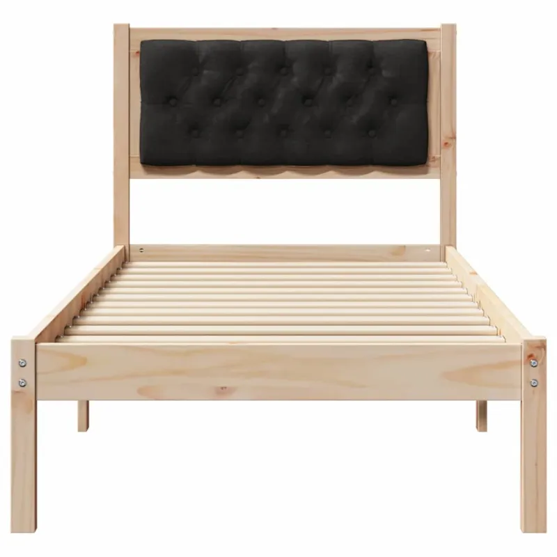 Lovos rėmas Juoda 75 x 190 cm Kietos pušies mediena