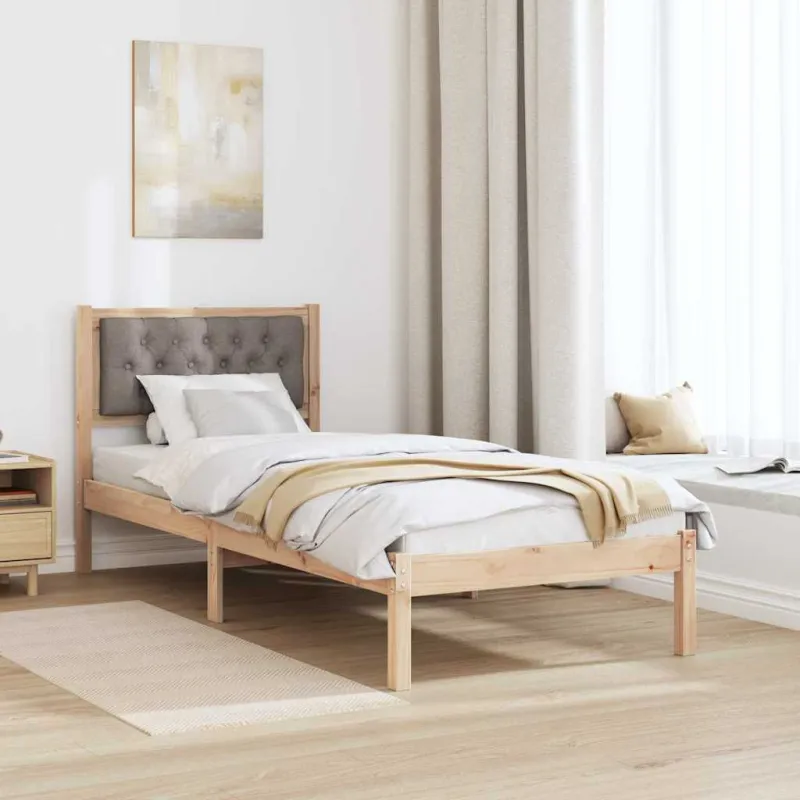Lovos rėmas Taupe 75 x 190 cm Kietos pušies mediena