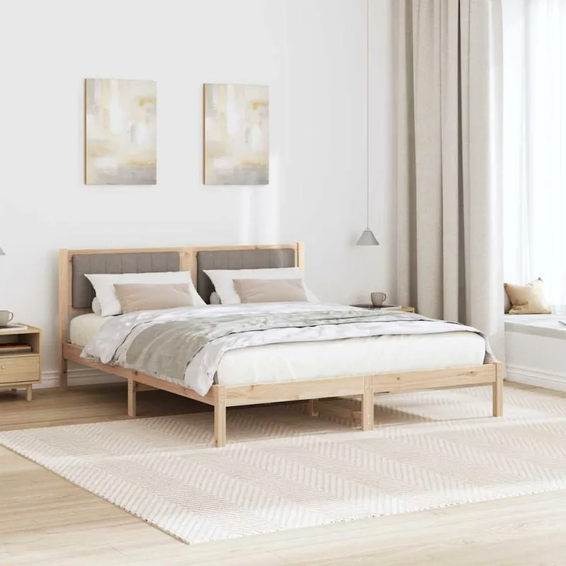 Lovo rėmas su apmuštu galvūgaliu Taupe 160 x 200 cm