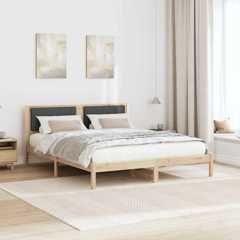 Lovo rėmas su apmuštu galvūgaliu Tamsiai pilka 150 x 200 cm