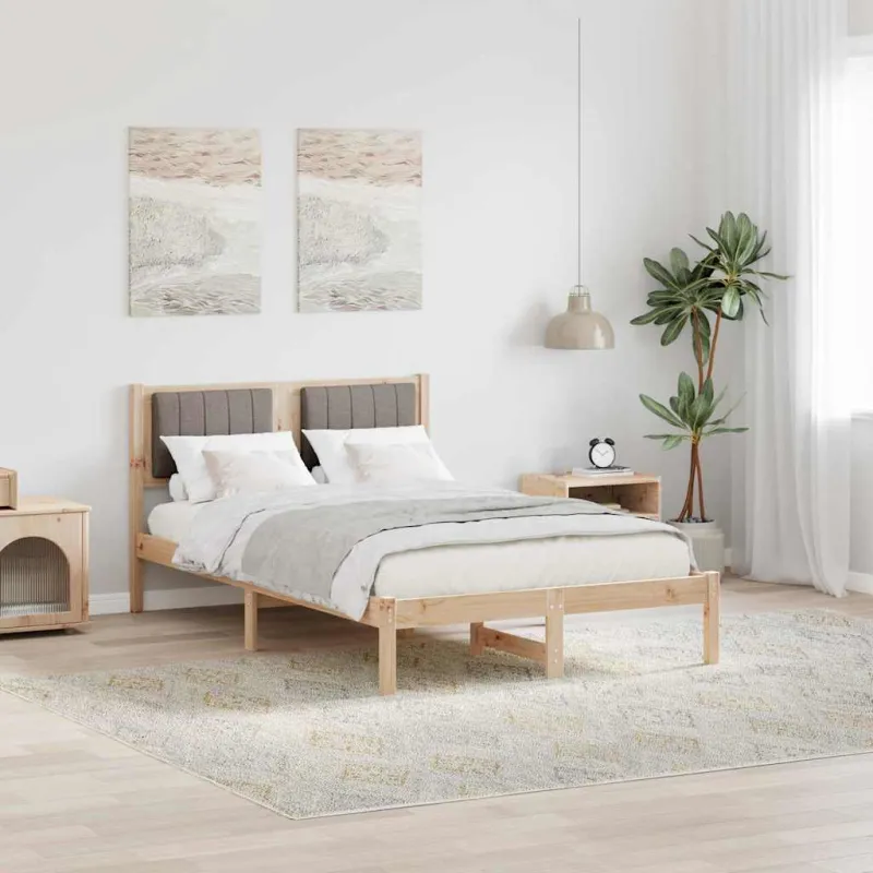 Lovo rėmas su apmuštu galvūgaliu Taupe 120 x 200 cm
