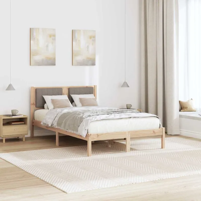 Lovo rėmas su apmuštu galvūgaliu Taupe 120 x 200 cm