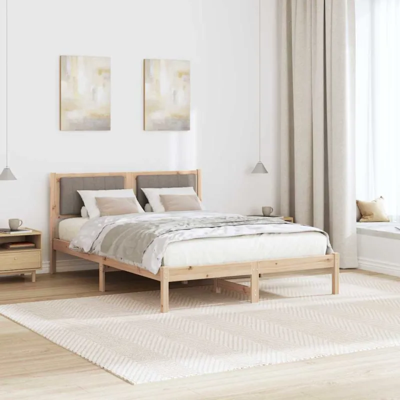 Lovo rėmas su apmuštu galvūgaliu Taupe 135 x 190 cm