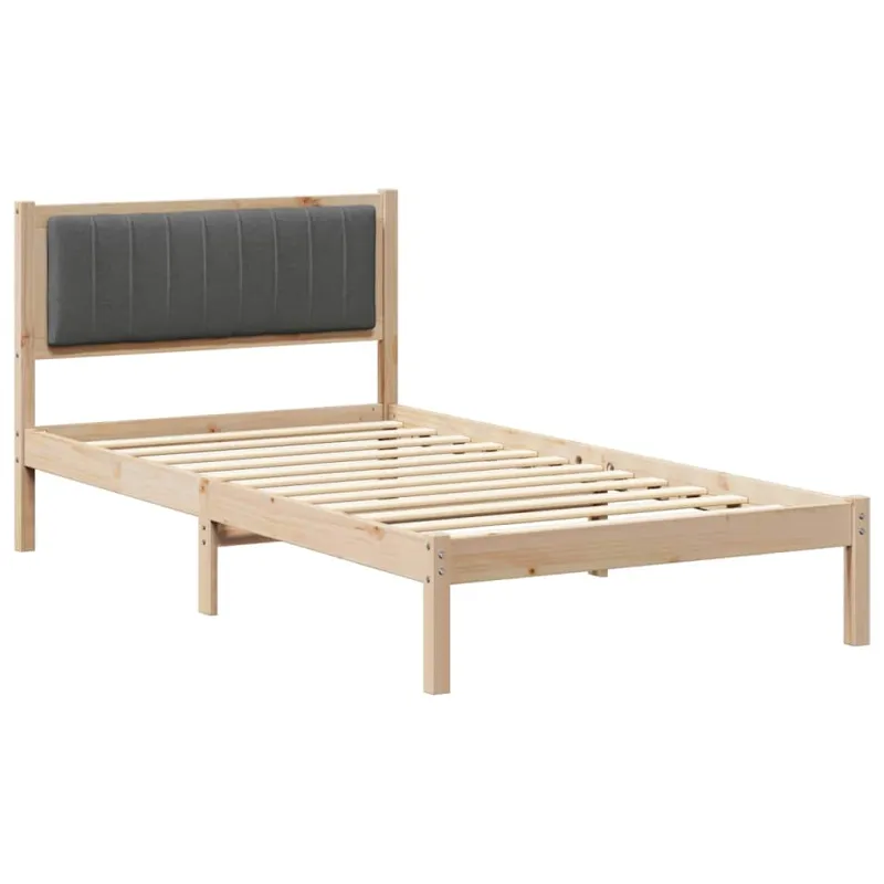 Lovo rėmas su apmuštu galvūgaliu Tamsiai pilka 100 x 200 cm
