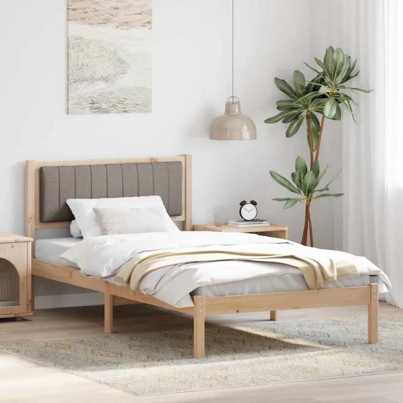 Lovo rėmas su apmuštu galvūgaliu Taupe 100 x 200 cm