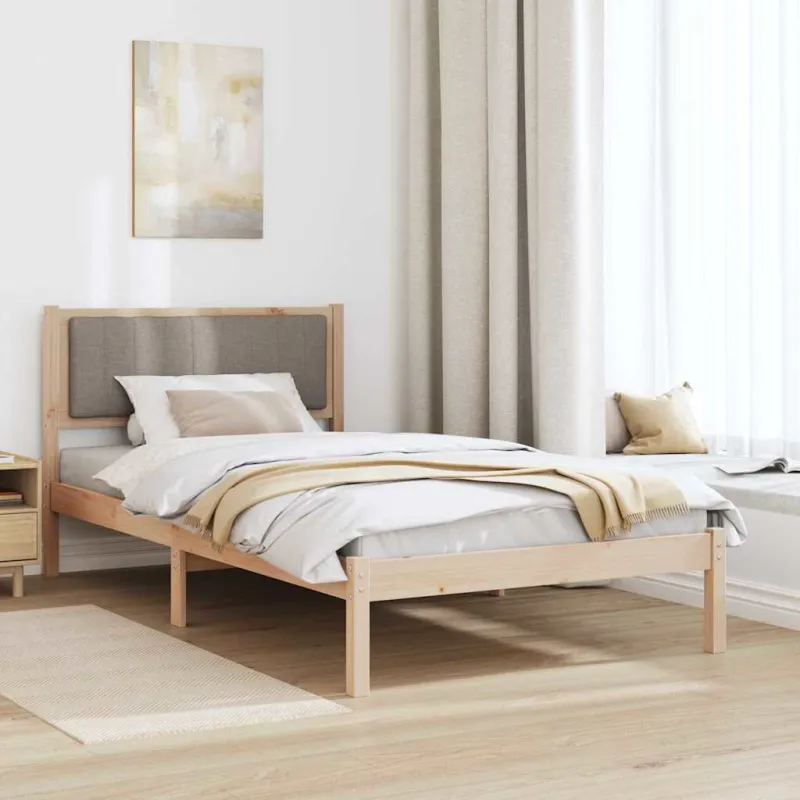 Lovo rėmas su apmuštu galvūgaliu Taupe 100 x 200 cm