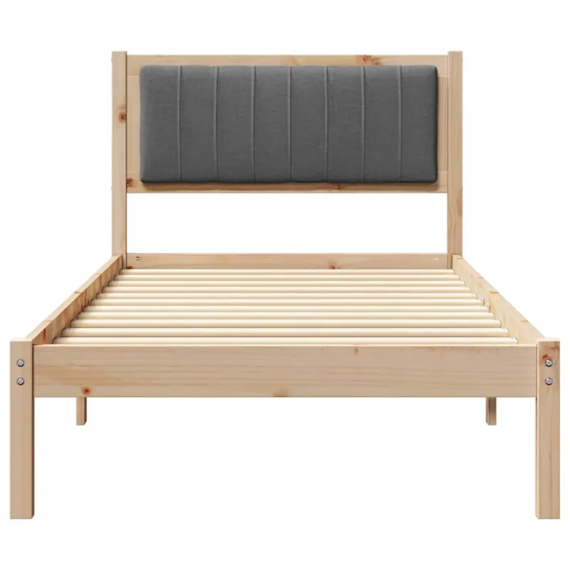 Lovo rėmas su apmuštu galvūgaliu Tamsiai pilka 90 x 200 cm