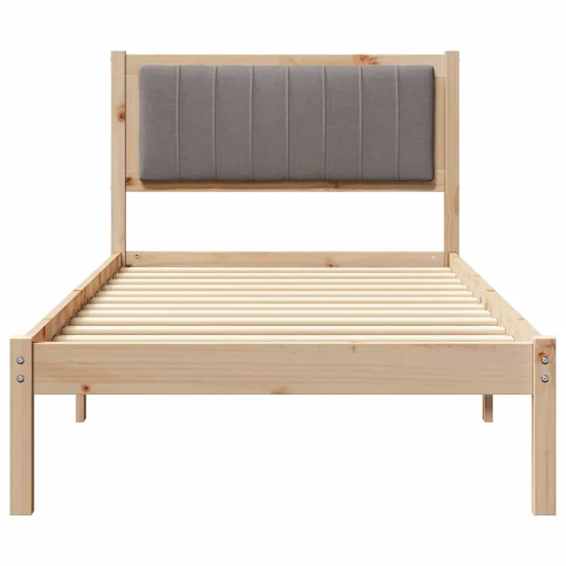 Lovo rėmas su apmuštu galvūgaliu Taupe 90 x 200 cm