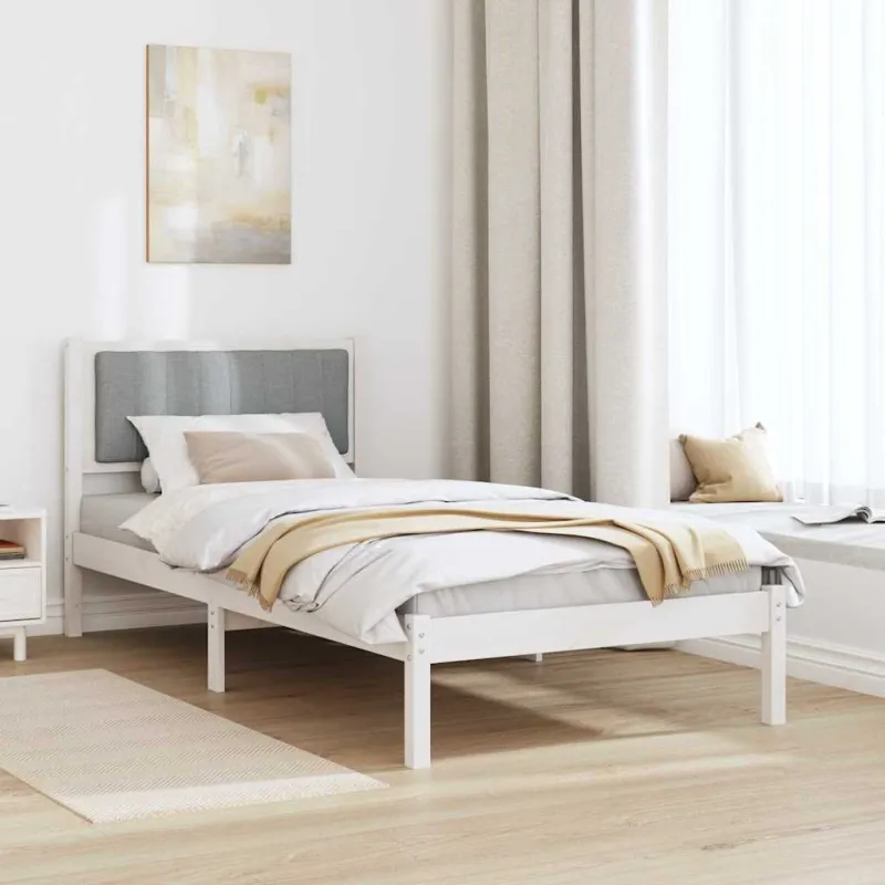 Lovo rėmas su apmuštu galvūgaliu Šviesiai pilka 90 x 200 cm