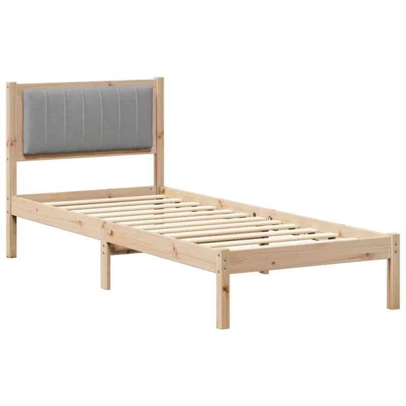 Lovo rėmas su apmuštu galvūgaliu Šviesiai pilka 80 x 200 cm