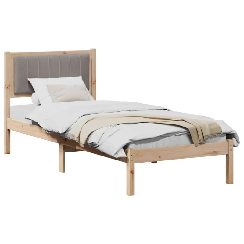 Lovo rėmas su apmuštu galvūgaliu Taupe 80 x 200 cm