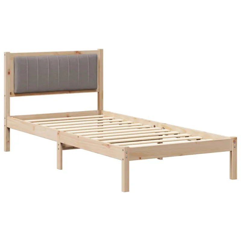 Lovo rėmas su apmuštu galvūgaliu Taupe 90 x 190 cm