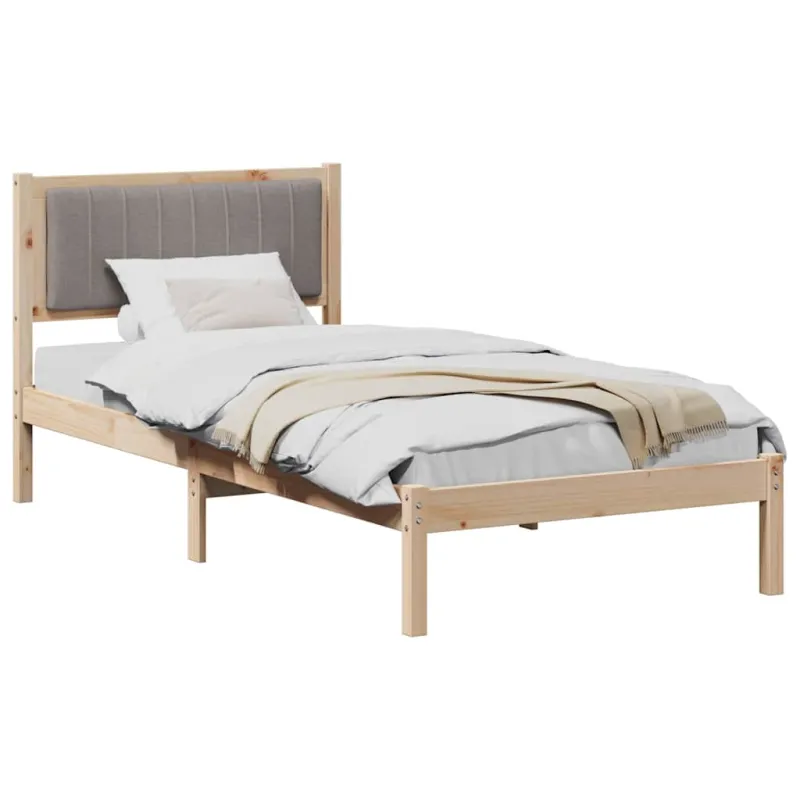 Lovo rėmas su apmuštu galvūgaliu Taupe 90 x 190 cm