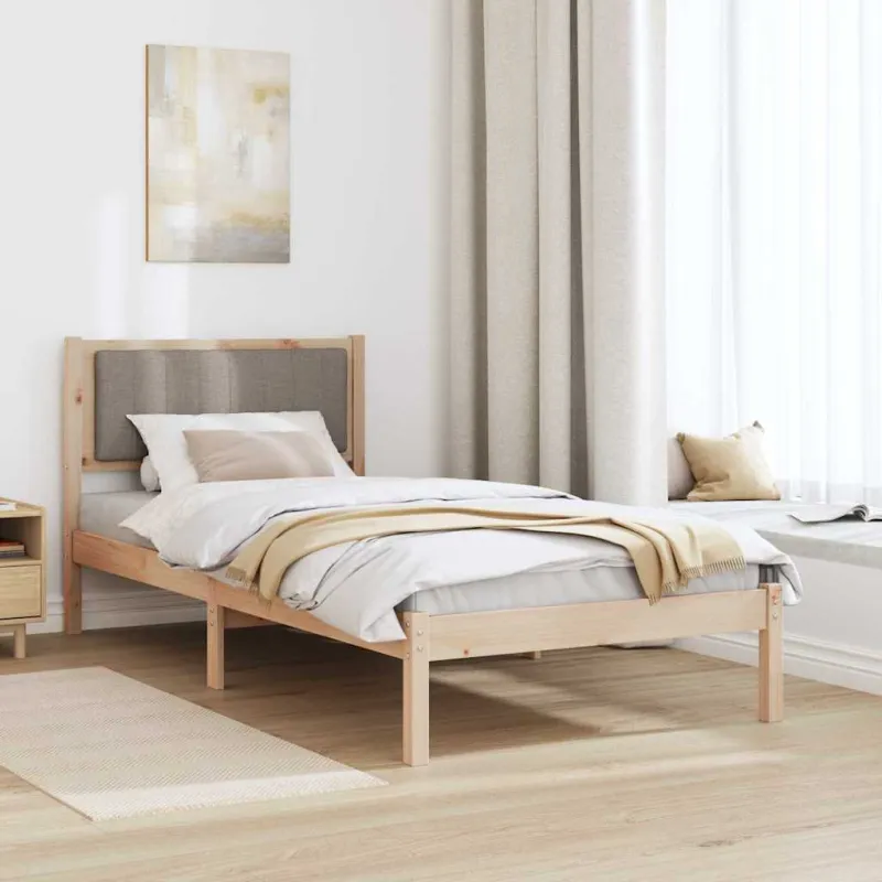 Lovo rėmas su apmuštu galvūgaliu Taupe 90 x 190 cm