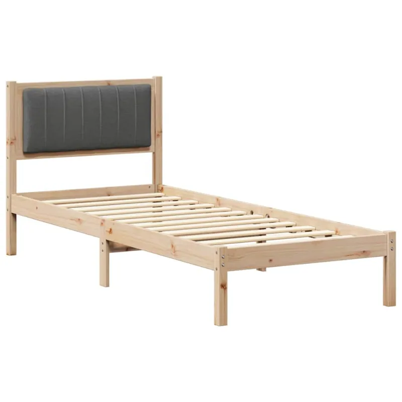 Lovo rėmas su apmuštu galvūgaliu Tamsiai pilka 75 x 190 cm