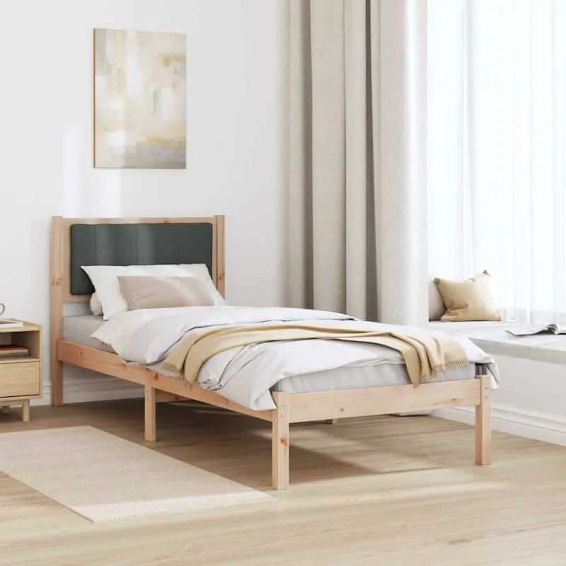 Lovo rėmas su apmuštu galvūgaliu Tamsiai pilka 75 x 190 cm