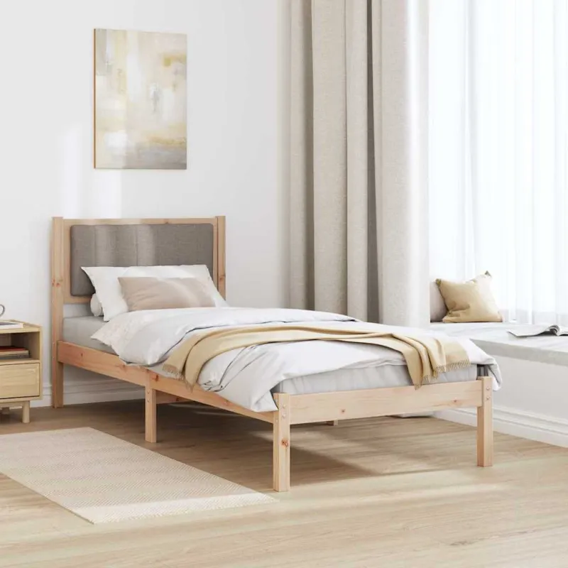 Lovo rėmas su apmuštu galvūgaliu Taupe 75 x 190 cm