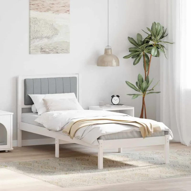 Lovo rėmas su apmuštu galvūgaliu Šviesiai pilka 75 x 190 cm