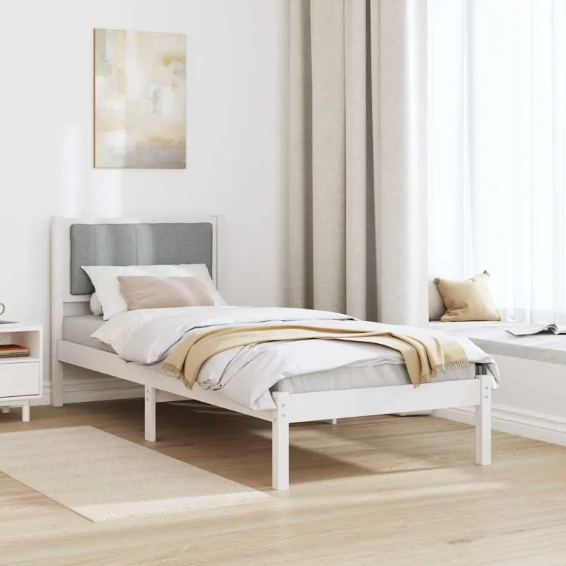 Lovo rėmas su apmuštu galvūgaliu Šviesiai pilka 75 x 190 cm