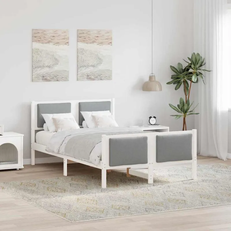 Lovos rėmas su galvūgalio Šviesiai pilka 120 x 200 cm audinys
