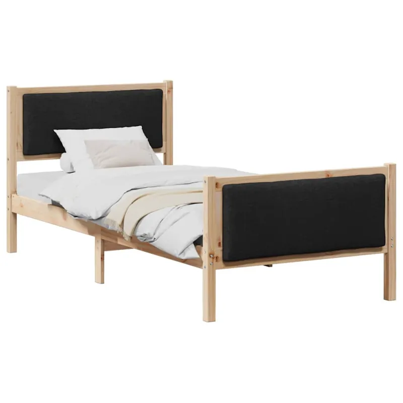 Lovos rėmas su galvūgalio Juoda 90 x 200 cm audinys