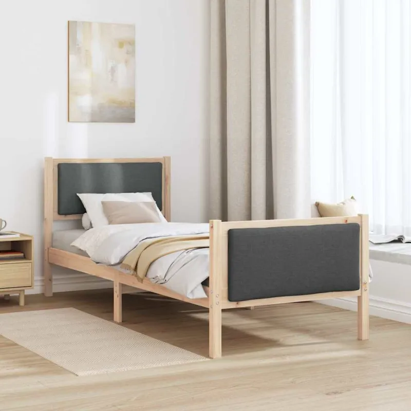 Lovos rėmas su galvūgalio Tamsiai pilka 80 x 200 cm audinys