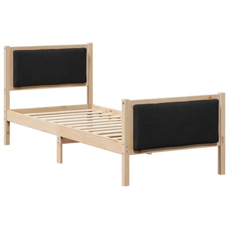 Lovos rėmas su galvūgalio Juoda 80 x 200 cm audinys