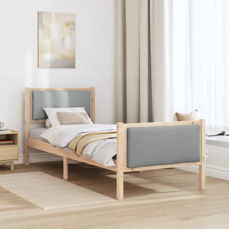 Lovos rėmas su galvūgalio Šviesiai pilka 75 x 190 cm audinys