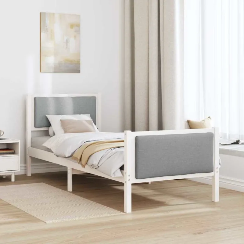 Lovos rėmas su galvūgalio Šviesiai pilka 75 x 190 cm audinys