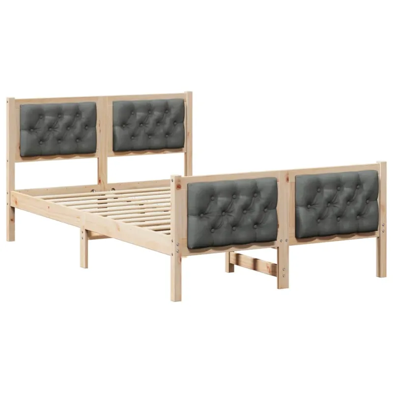 Lovos rėmas Tamsiai pilka 120 x 200 cm Kietos pušies mediena