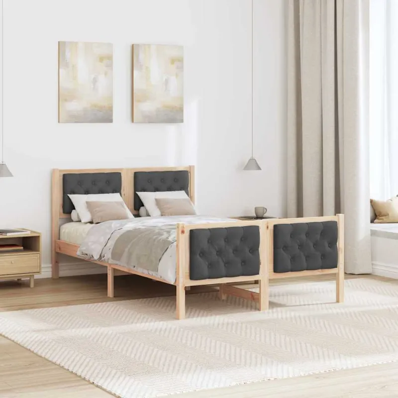 Lovos rėmas Tamsiai pilka 120 x 200 cm Kietos pušies mediena