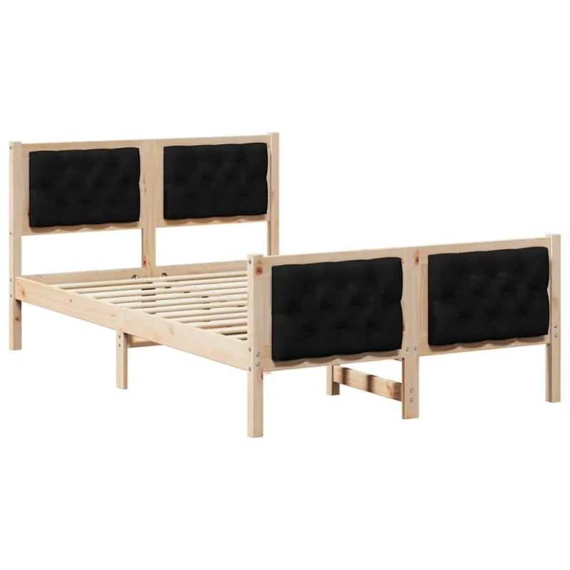 Lovos rėmas Juoda 120 x 200 cm Kietos pušies mediena